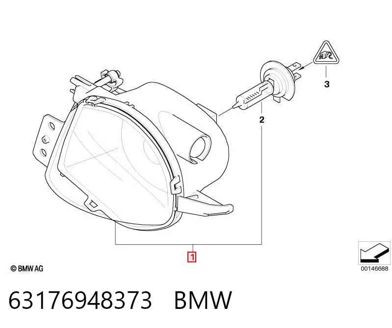 63176948373 BMW Противотуманная фара левая