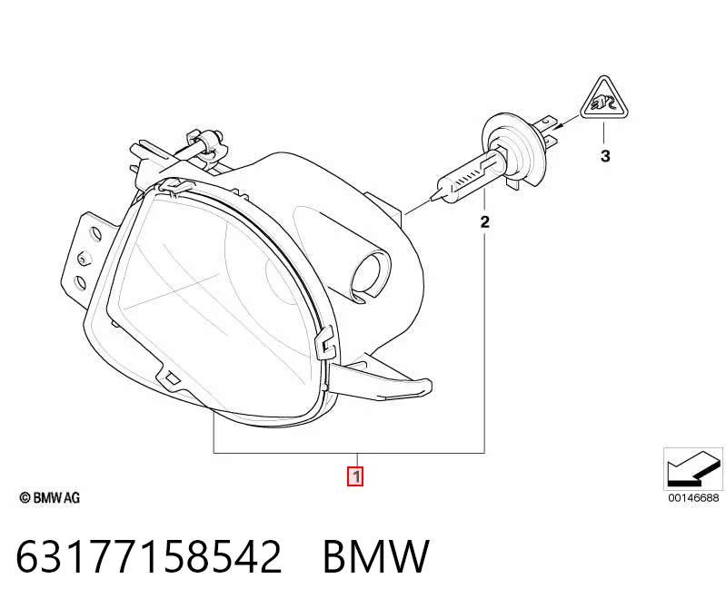63177158542 BMW Противотуманка правая