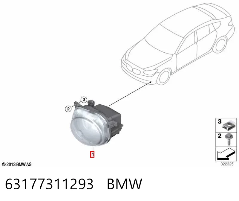 63177311293 BMW Противотуманная фара левая