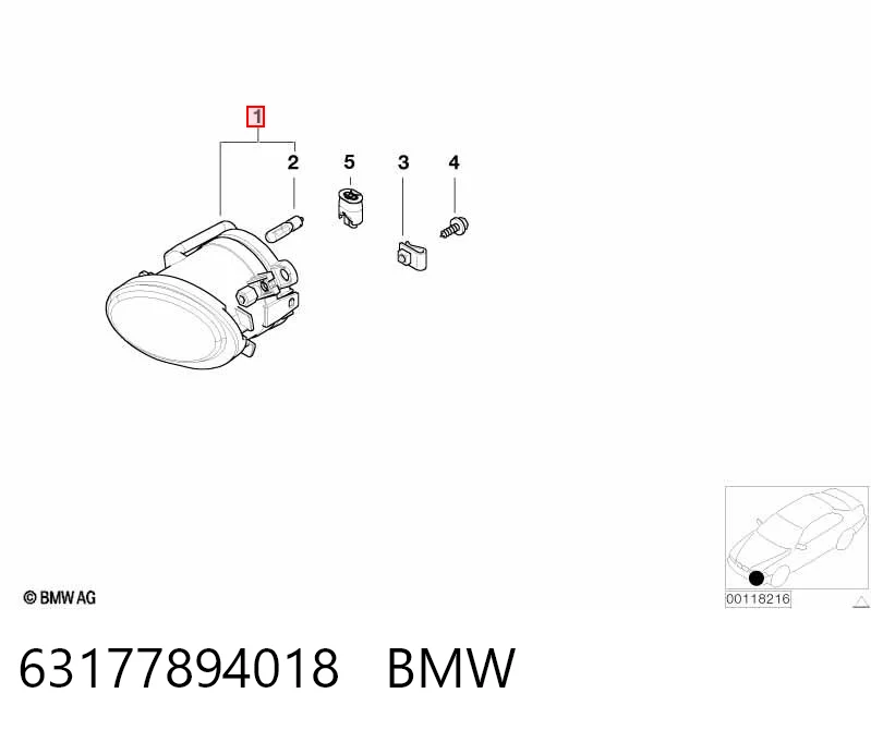 63177894018 BMW Противотуманка правая