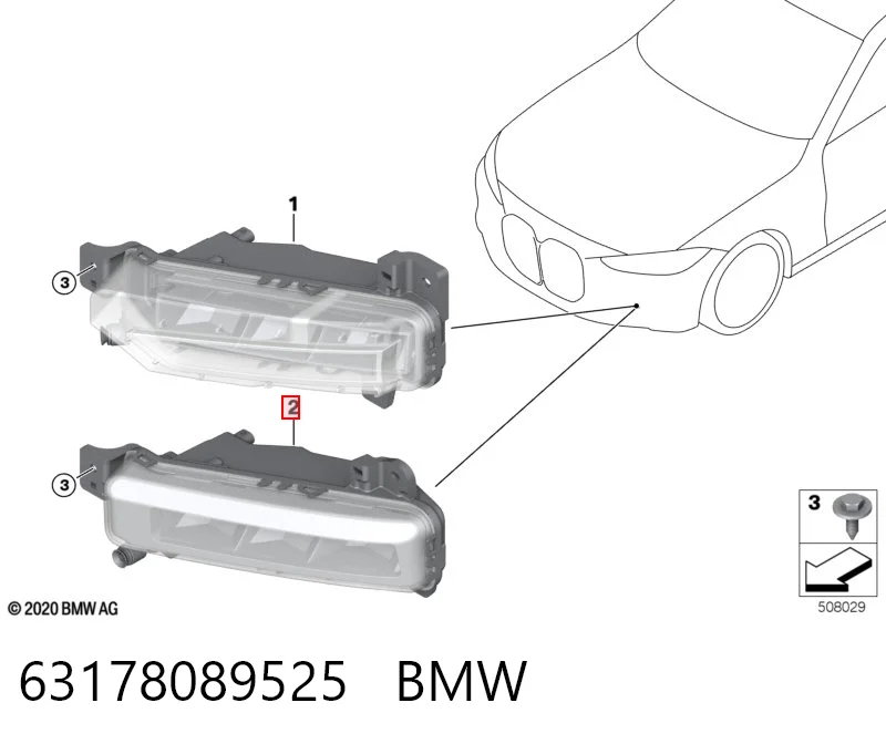 63178089525 BMW Противотуманная фара левая