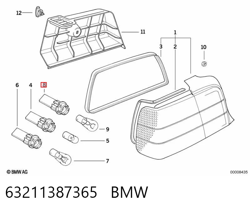 63211387365 BMW Цоколь (патрон) заднего фонаря