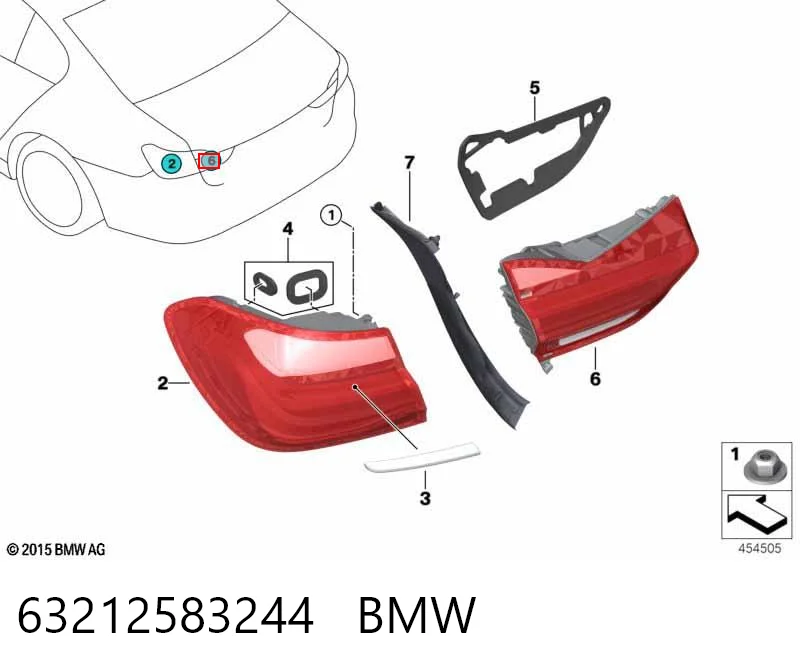 63212583244 BMW Фара задняя правая внутренняя