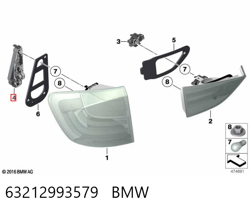 63212993579 BMW Фонарь задний