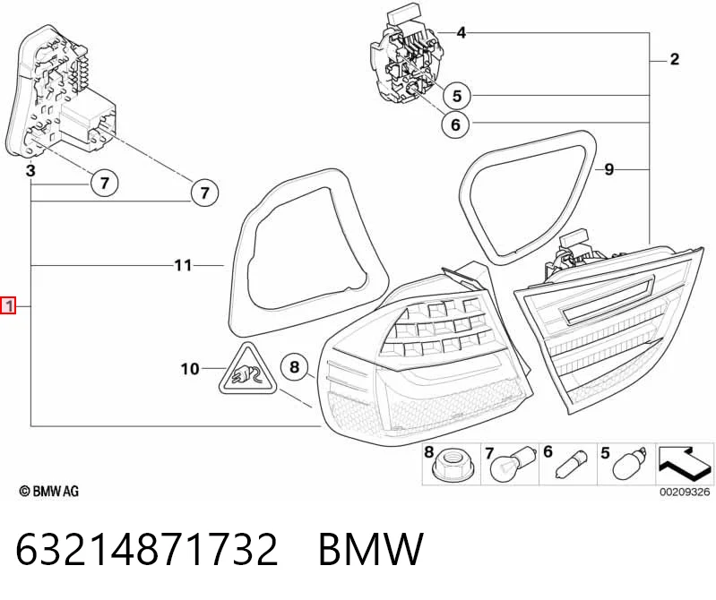 Купить 7154154 BMW Фонарь задний правый, внешний