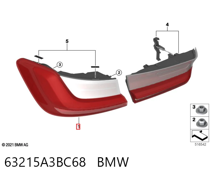 63215A3BC68 BMW Задний правый внешний фонарь