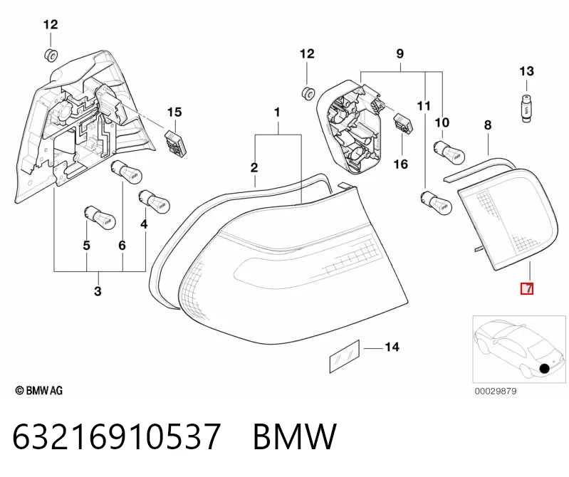 Задний левый внутренний фонарь Depo/Loro/Abakus FP1401F1E