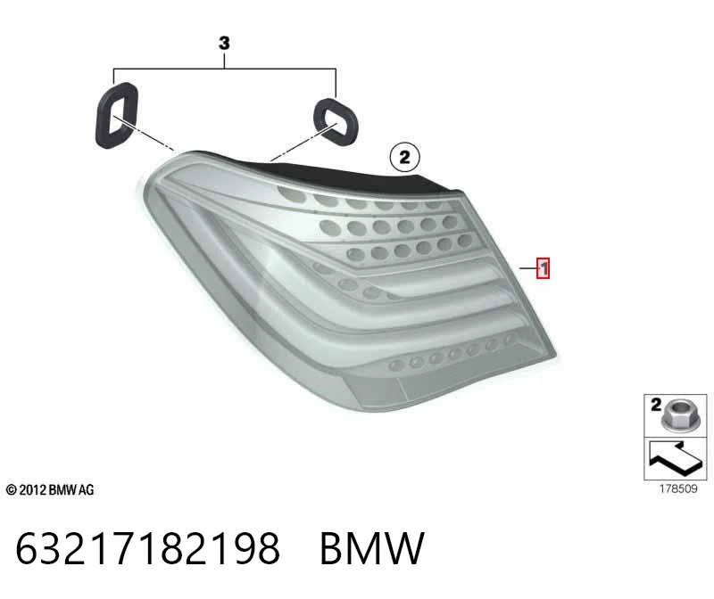 63217182198 BMW Задний правый внешний фонарь