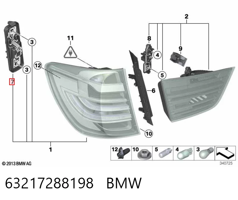 63217288198 BMW Плата заднего фонаря контактная