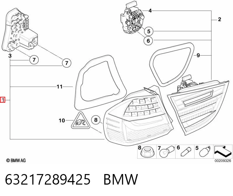 63217289425 BMW Фонарь задний