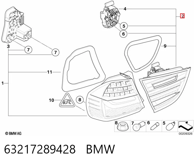 63217289428 BMW Фара задняя правая внутренняя
