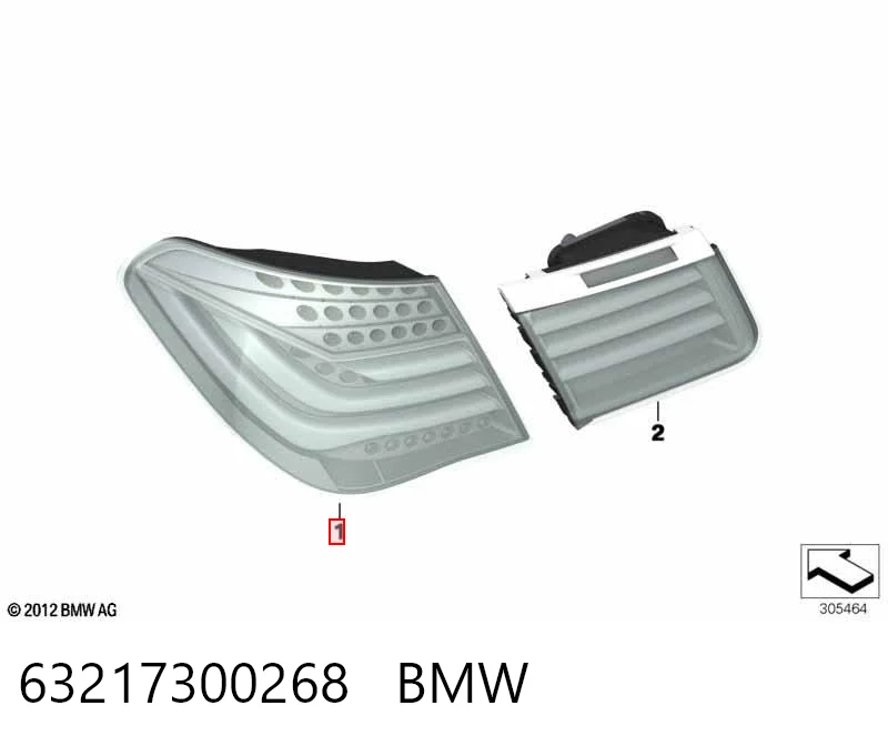 63217300268 BMW Задний правый внешний фонарь