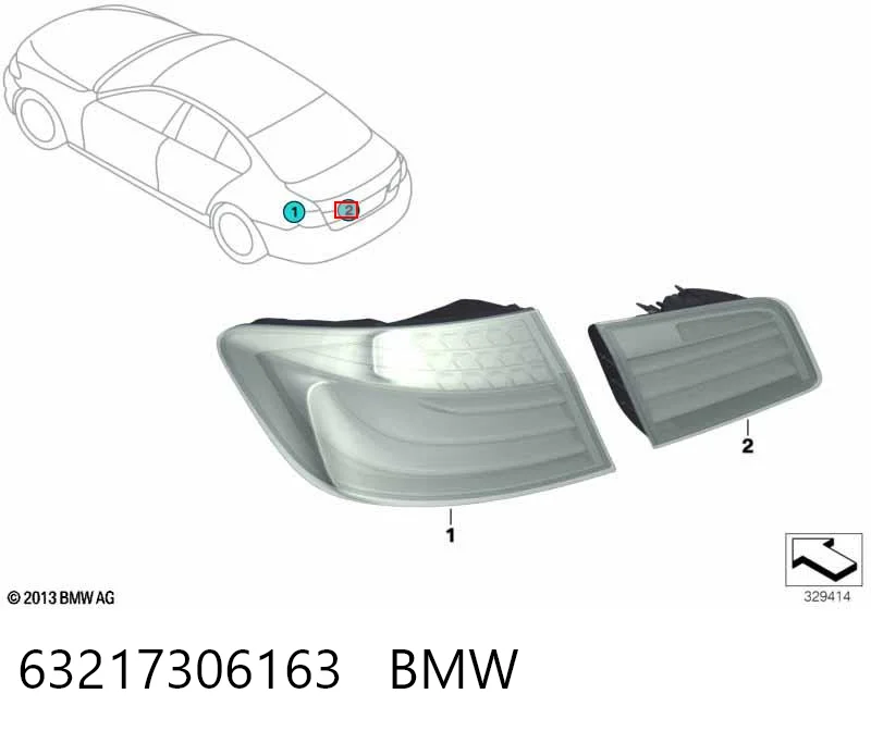 63217306163 BMW Задняя левая внутренняя фара