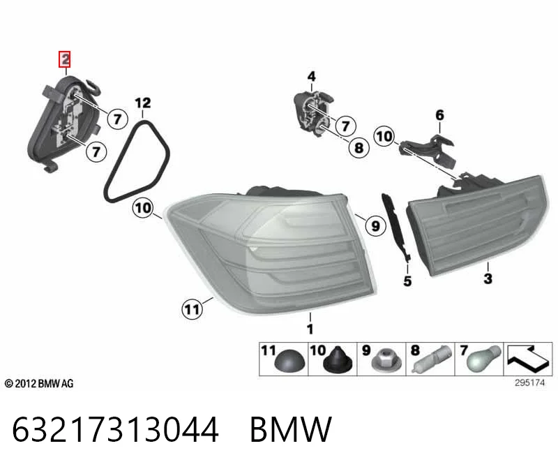 63217313044 BMW Плата заднего фонаря контактная