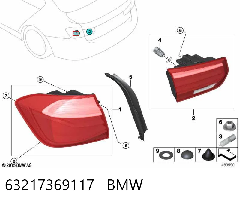 63217369117 BMW Фонарь задний