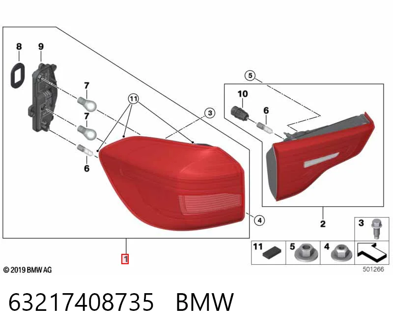 63217408735 BMW Фонарь задний