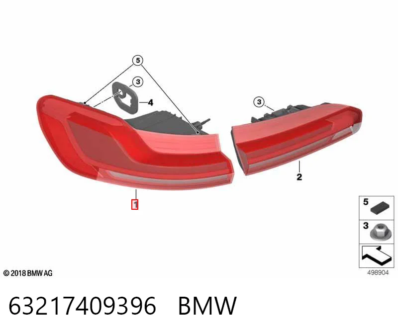 63217409396 BMW Задний правый внешний фонарь