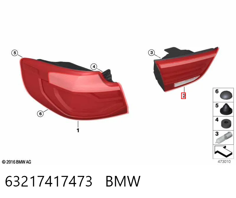 63217417473 BMW Задняя левая внутренняя фара
