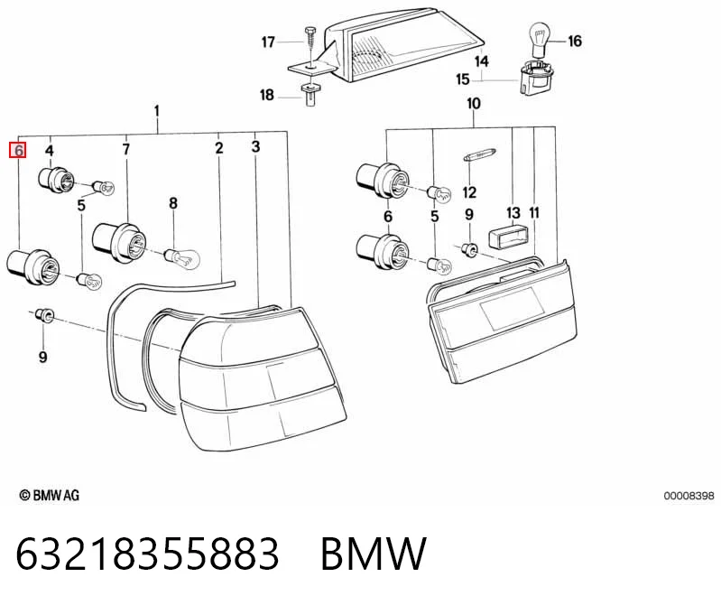 63218355883 BMW Цоколь (патрон) заднего фонаря