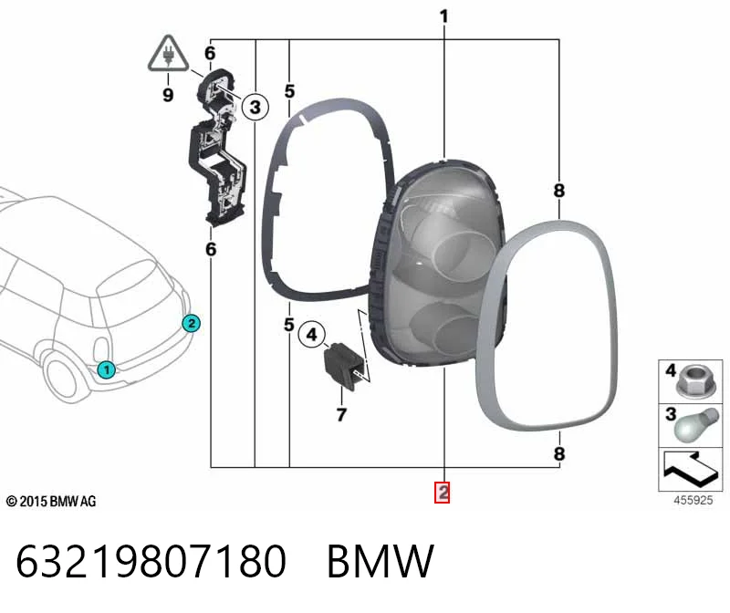 Фонарь задний правый Mini COUNTRYMAN хэтчбек (R60) (2010 - 2016) цена, от 83.73 USD