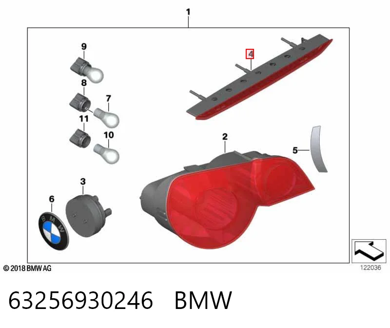 63256930246 BMW Фонарь сигнальный