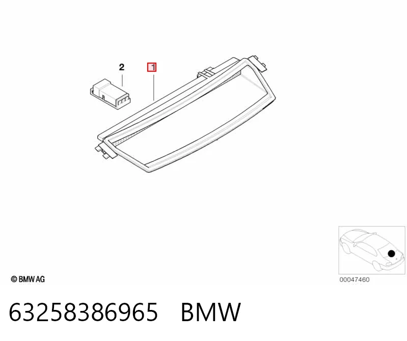 Фонарь сигнала торможения BMW 3 седан (E46) (1998 - 2005) цена, от 83.10 USD