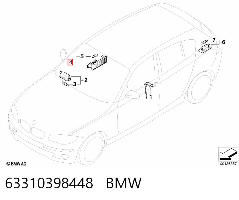 6902911 BMW Лампочка освещения салона