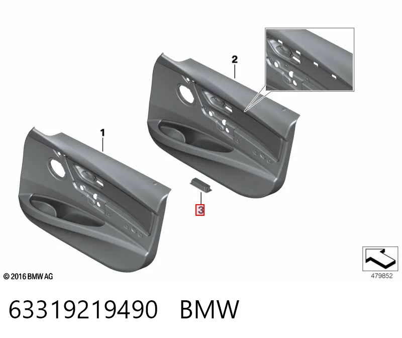 7941911 BMW Лампа подсветки в двери, передней правой