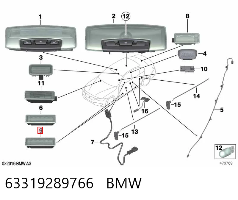 Купить 7941911 BMW Лампа подсветки в двери