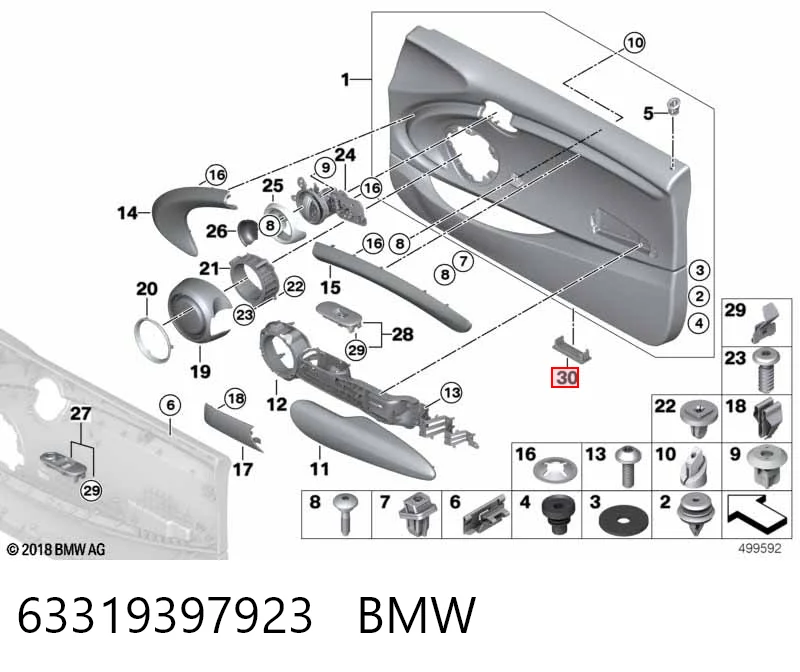 63319397923 BMW Лампа подсветки в двери, передней правой