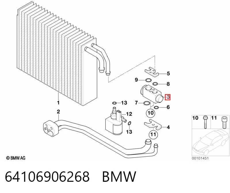 64106906268 BMW Терморегулирующий вентиль кондиционера