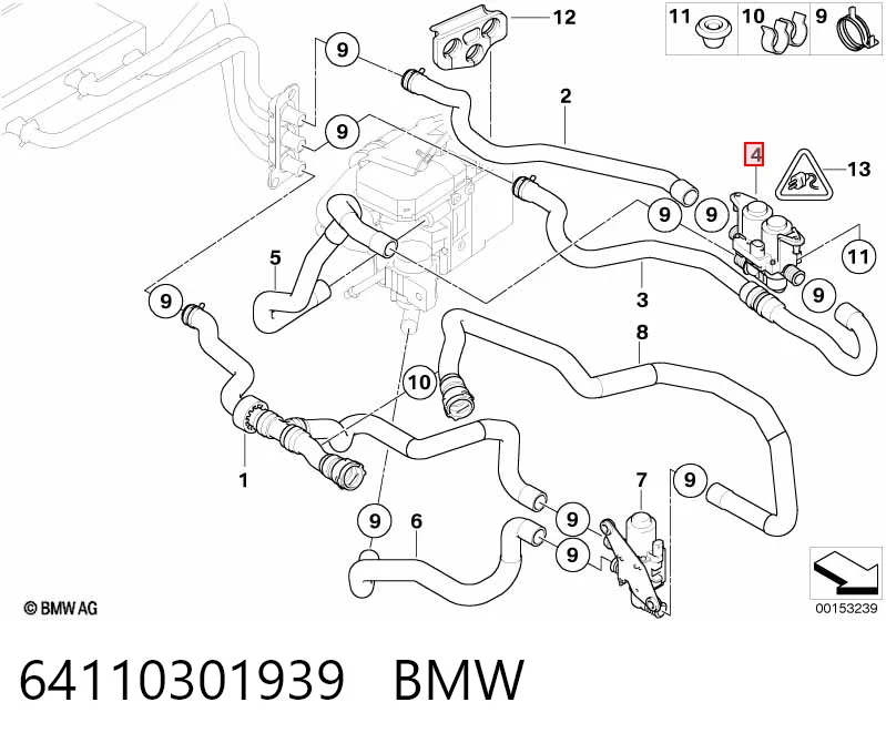 64110301939 BMW Кран системы отопления