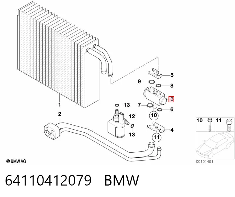64110412079 BMW Терморегулирующий вентиль кондиционера