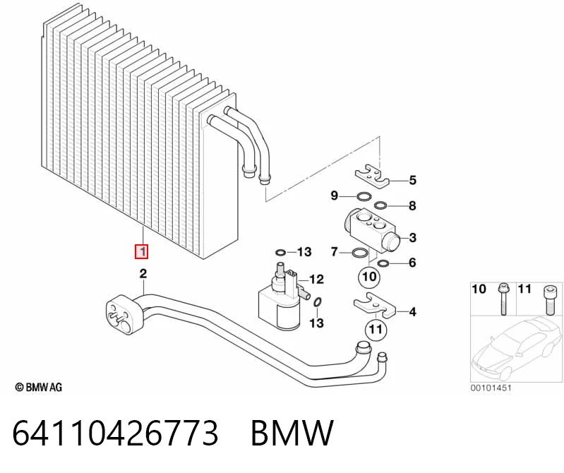  Испаритель кондиционера BMW 7 