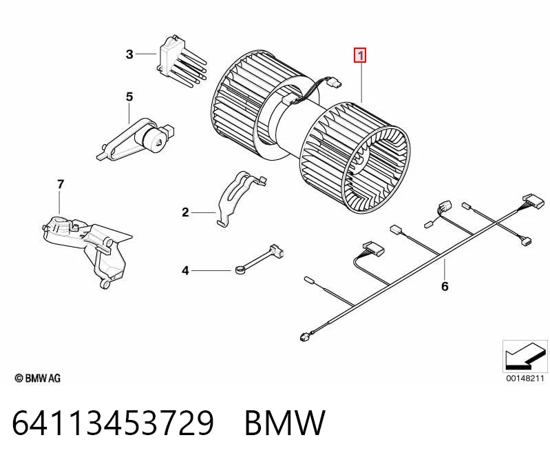 64113453729 BMW Электромотор печки