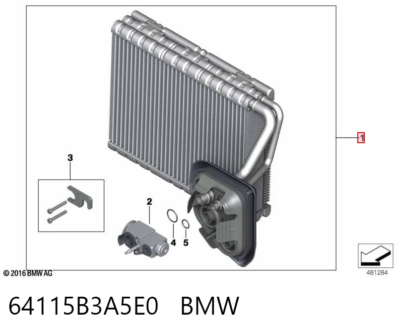 64115B3A5E0 BMW Радиатор отопителя салона