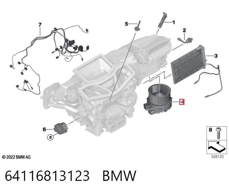 Мотор вентилятора печки (отопителя салона) BMW 7 седан (G11, G12) (2015 - 2022) цена, от 76.53 USD