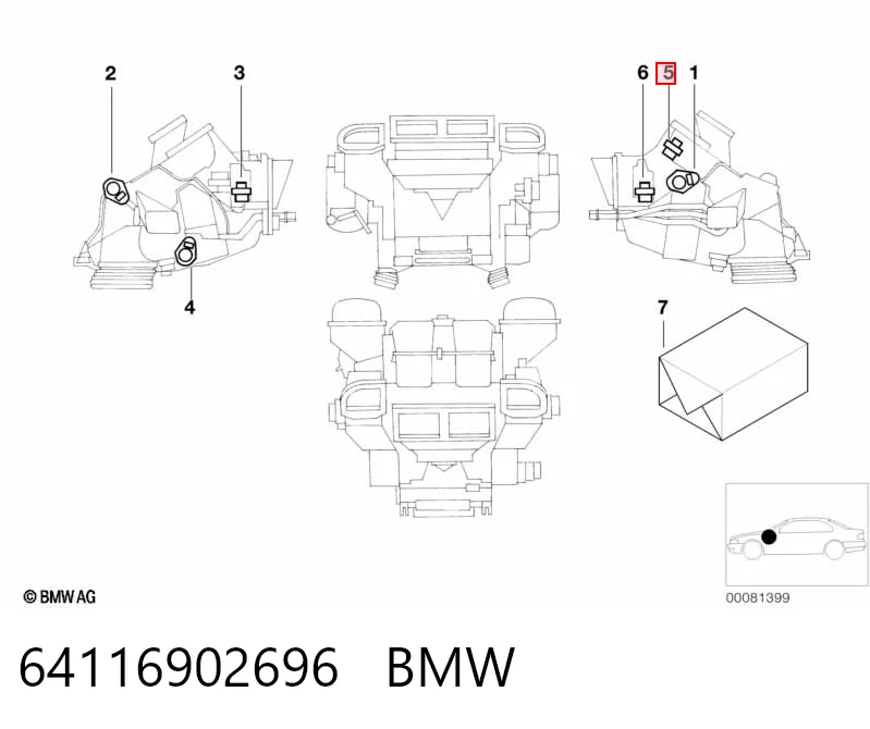 6935444 BMW Привод системы автоматического управления отопителем