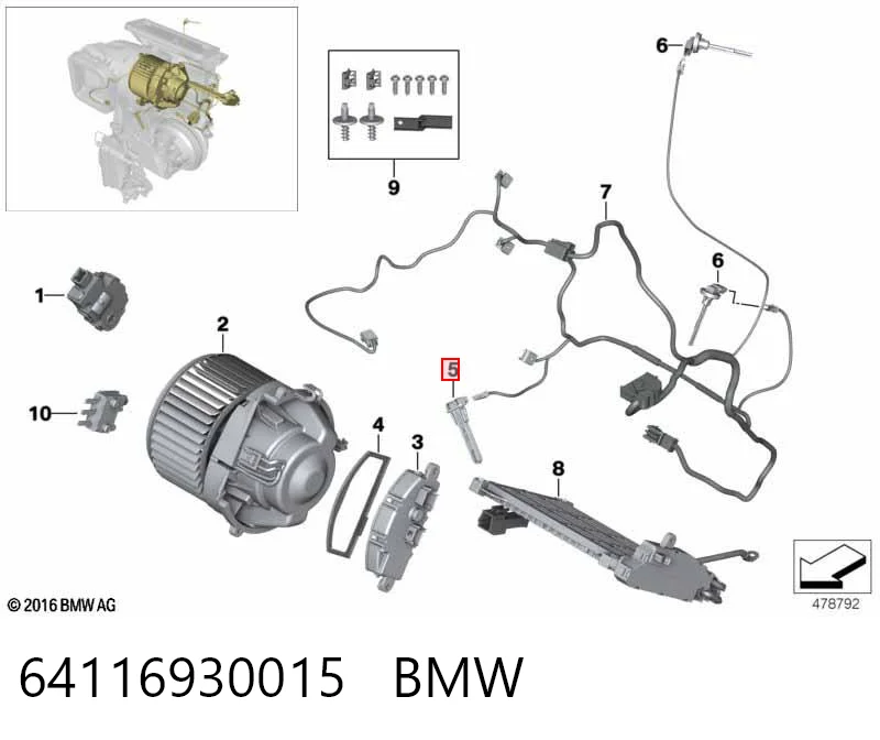 64116930015 BMW Датчик температуры испарителя