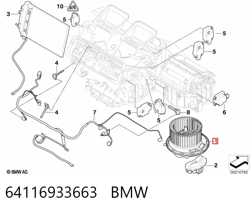 64116933663 BMW Электромотор печки