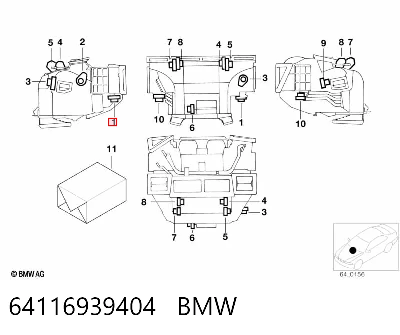 Мотор заслонки печки BMW 3 седан (E36) (1990 - 1998) цена, от 5.65 USD