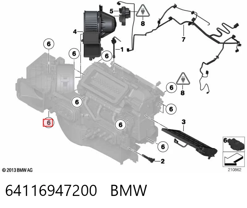 64116947200 BMW Привод системы автоматического управления отопителем