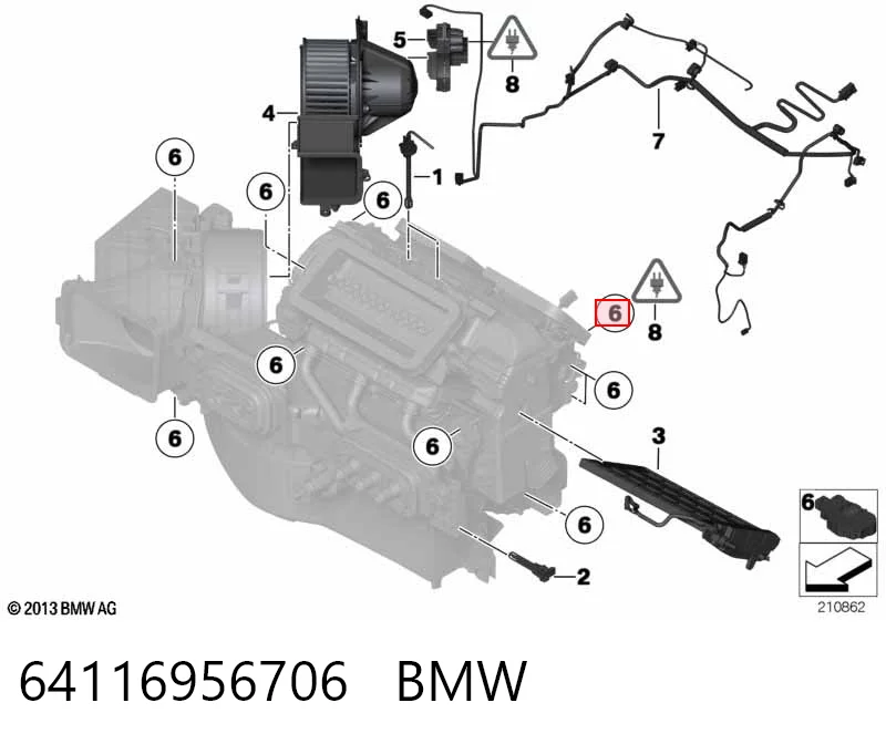 64116956706 BMW Привод системы автоматического управления отопителем