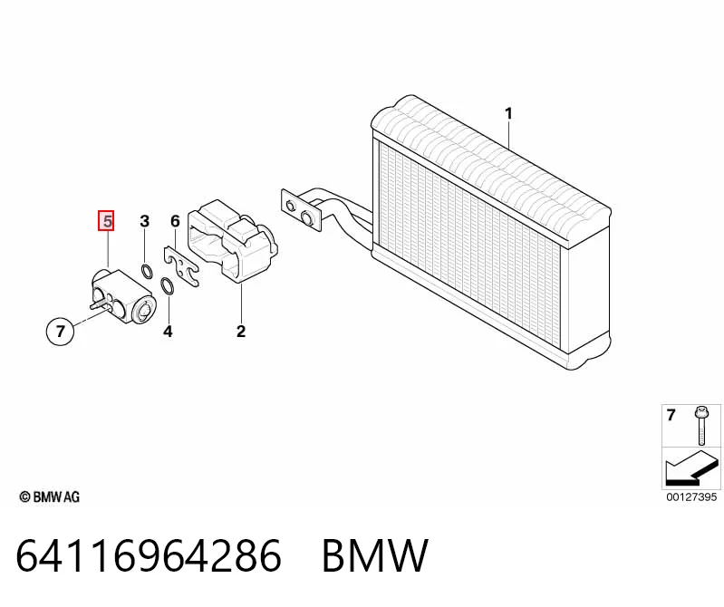 64116964286 BMW Терморегулирующий вентиль кондиционера