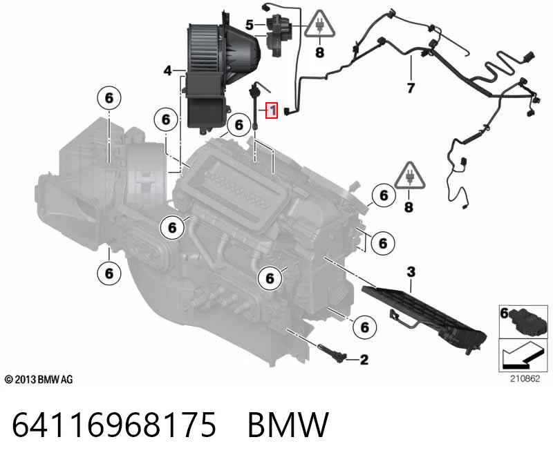 64116968175 BMW Датчик температуры салона