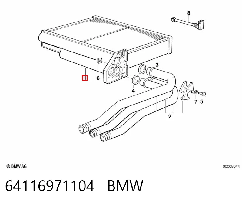 1388170 BMW Радиатор отопителя салона