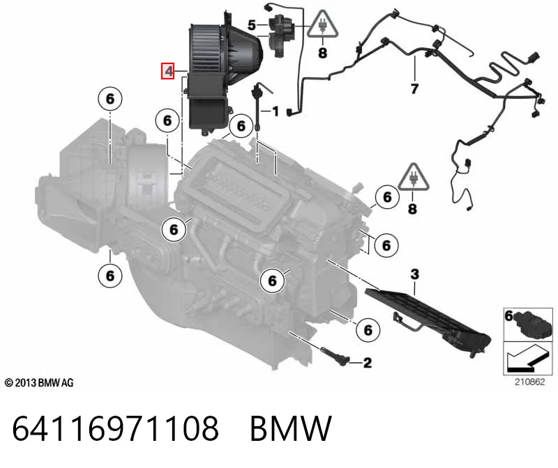 64116971108 BMW Электромотор печки