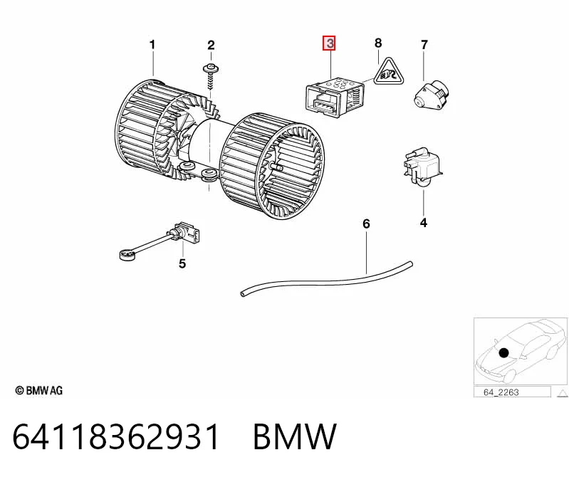 64118362931 BMW Реле печки