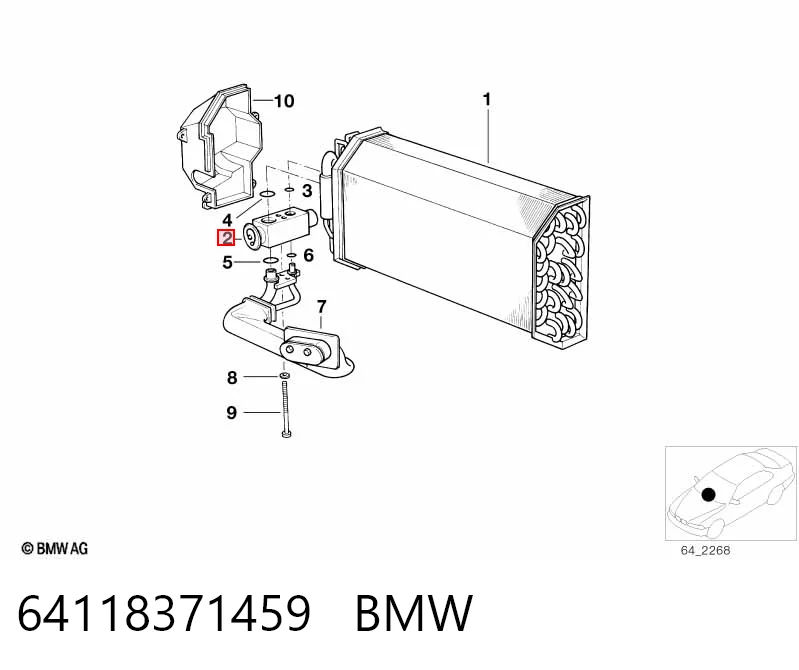 64118371459 BMW Терморегулирующий вентиль кондиционера