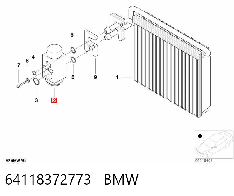 64118372773 BMW Терморегулирующий вентиль кондиционера